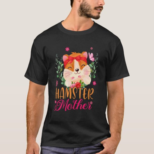 Hamster Mutter Niedliche Blume Hamster Bow Krawatt T-Shirt (Vorderseite)