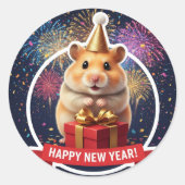Hamster New Year Celebration Sticker (Vorderseite)