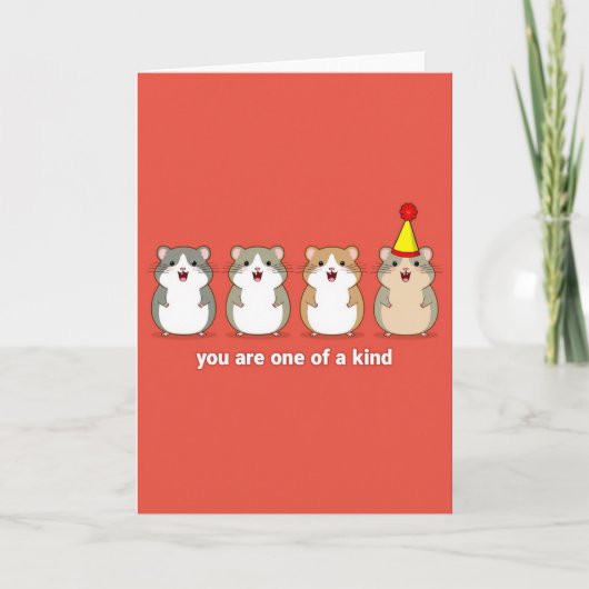 Hamster One Of A Kind Birthday Card Karte (Vorderseite)