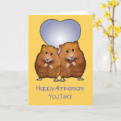 Hamster-Paare, glücklicher Jahrestag; Niedlichste Karte (Gelbe Blume)