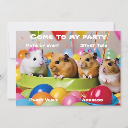 Hamster-Party Einladung (Vorderseite)