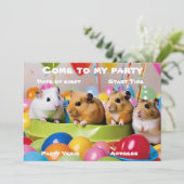 Hamster-Party Einladung (Stehend Vorderseite)
