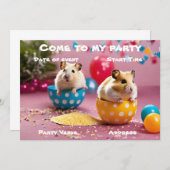 Hamster-Party Einladung (Vorne/Hinten)