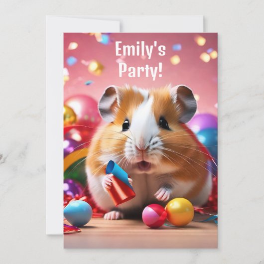 Hamster-Party Einladung (Vorderseite)