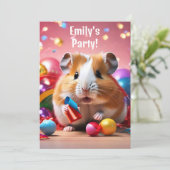 Hamster-Party Einladung (Stehend Vorderseite)