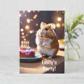 Hamster-Party Einladung (Stehend Vorderseite)