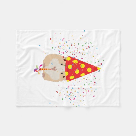 Hamster Partying - Tiere mit Party Fleecedecke (Vorderseite (Horizontal))