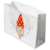 Hamster Partying - Tiere mit Party Große Geschenktüte (Rückseite Schrägansicht)