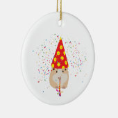 Hamster Partying - Tiere mit Party Keramik Ornament (Rechts)