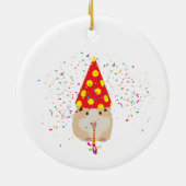 Hamster Partying - Tiere mit Party Keramik Ornament (Hinten)