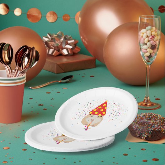 Hamster Partying - Tiere mit Party Pappteller (Multi)