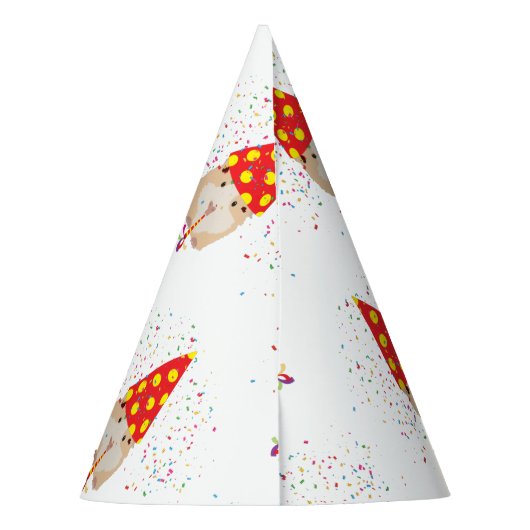 Hamster Partying - Tiere mit Party Partyhütchen (Rückseite)