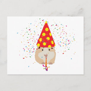 Hamster Partying - Tiere mit Party Postkarte