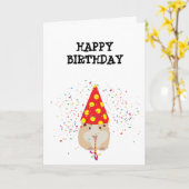 Hamster Partying - Tiere zum Geburtstag Karte (Gelbe Blume)