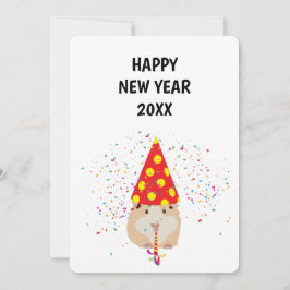 Hamster Partying - Tierurlaub New Years Card Feiertagskarte