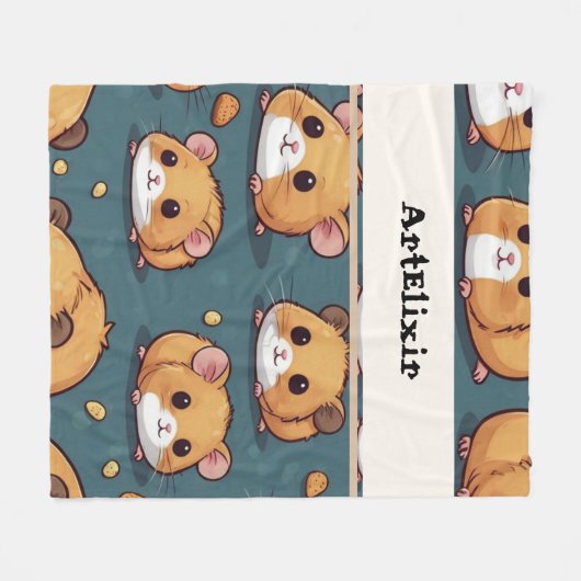 Hamster Pattern Print Fleecedecke (Vorderseite (Horizontal))