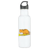 Hamster & Pizza mit Käse Edelstahlflasche (Vorderseite)