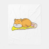 Hamster & Pizza mit Käse Fleecedecke (Vorderseite)