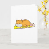 Hamster & Pizza mit Käse Karte (Gelbe Blume)
