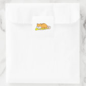 Hamster & Pizza mit Käse Quadratischer Aufkleber (Tasche)