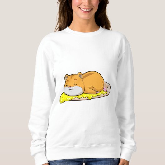 Hamster & Pizza mit Käse Sweatshirt (Vorderseite)
