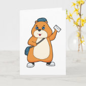 Hamster Postbote Brief Karte (Gelbe Blume)