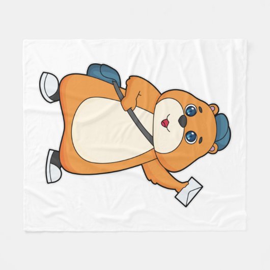 Hamster Postman Letter Fleecedecke (Vorderseite (Horizontal))