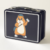 Hamster Postman Letter Metall Brotdose (Rückseite)