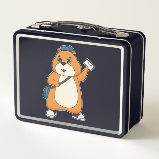 Hamster Postman Letter Metall Brotdose (Rückseite)