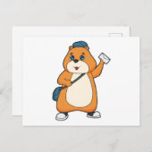 Hamster Postman Letter Postkarte (Vorne/Hinten)