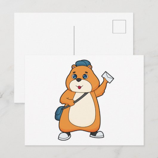 Hamster Postman Letter Postkarte (Vorne/Hinten)
