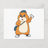 Hamster Postman Letter Postkarte (Vorderseite)