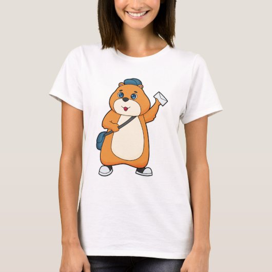 Hamster Postman Letter T-Shirt (Vorderseite)