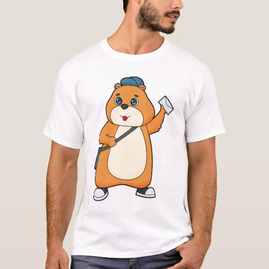 Hamster Postman Letter T-Shirt (Vorderseite)