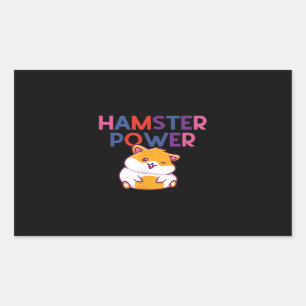 Hamster Power Niedlich Hamster Cartoon Rechteckiger Aufkleber