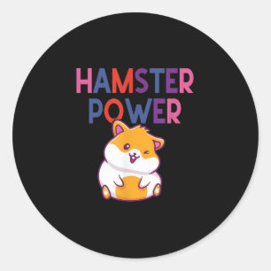 Hamster Power Niedlich Hamster Cartoon Runder Aufkleber