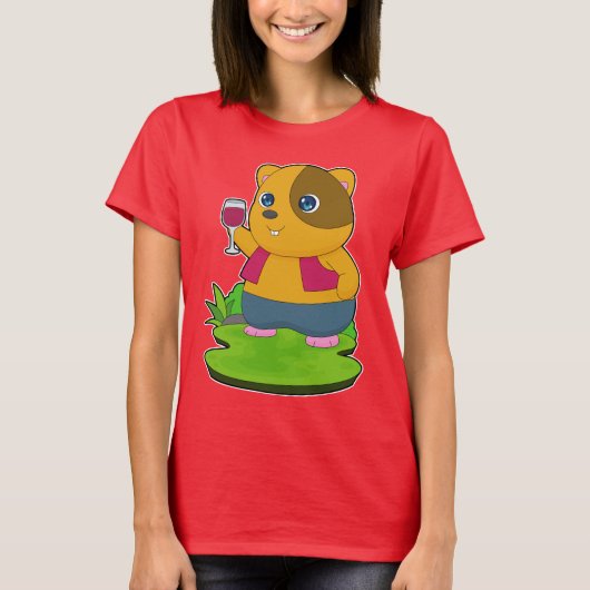 Hamster Red wine T-Shirt (Vorderseite)
