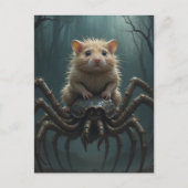 Hamster reitet auf einer Spinne Postkarte (Vorderseite)