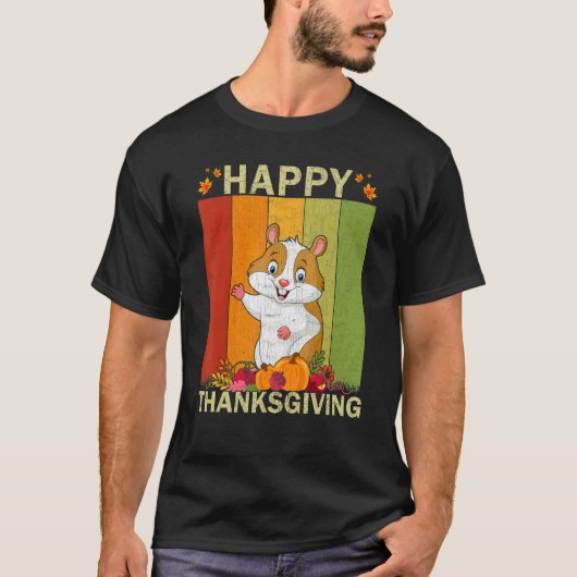 Hamster Retro Graphic Family Matching Thanksgivin T-Shirt (Vorderseite)