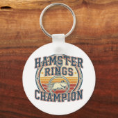 Hamster-Ringe Champion Retro-Design Schlüsselanhänger (Vorderseite)