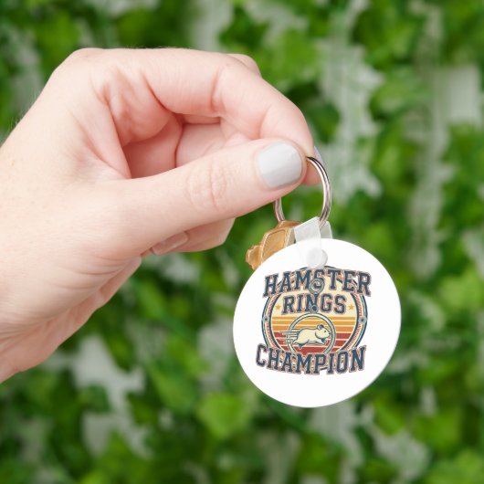 Hamster-Ringe Champion Retro-Design Schlüsselanhänger (Hand)