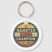 Hamster Rings Champion Retro Badge Schlüsselanhänger (Vorderseite)