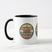 Hamster Rings Champion Retro Badge Tasse (Links)