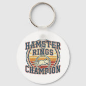 Hamster Rings Champion Retro Design Schlüsselanhänger (Rückseite)