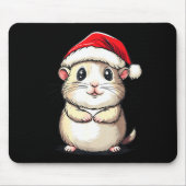 Hamster Santa Hat Pet Lover Boys Girls Kids Christ Mousepad (Vorne)