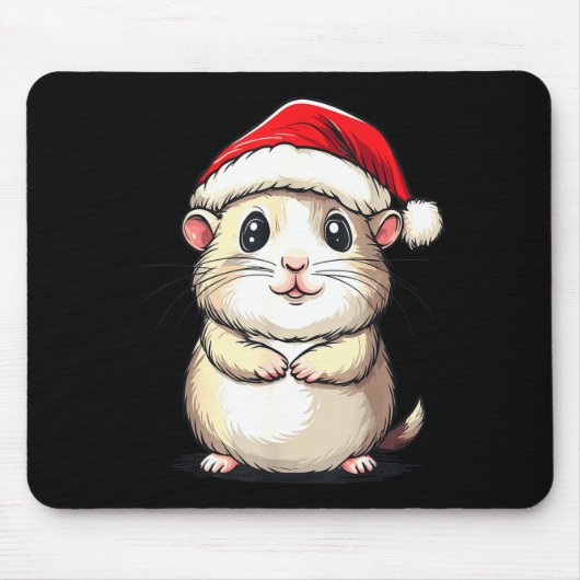 Hamster Santa Hat Pet Lover Boys Girls Kids Christ Mousepad (Vorne)