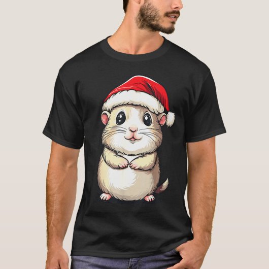 Hamster Santa Hat Pet Lover Boys Girls Kids Christ T-Shirt (Vorderseite)