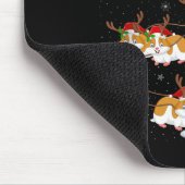 Hamster Santa Sleigh Flying Funny Magical Christma Mousepad (Ecke)