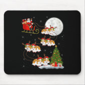 Hamster Santa Sleigh Flying Funny Magical Christma Mousepad (Vorne)