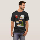 Hamster Santa Sleigh Flying Funny Magical Christma T-Shirt (Vorne ganz)